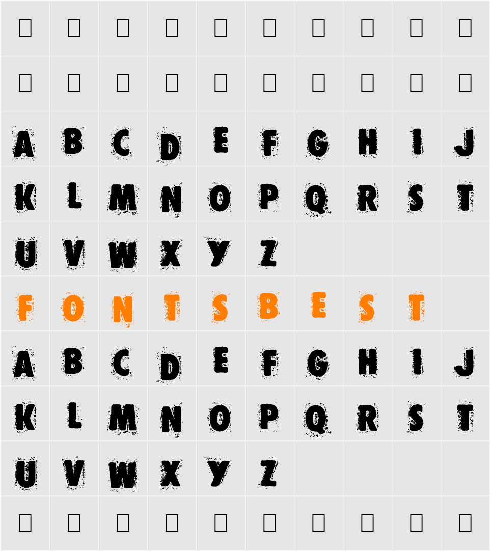 Muzo Character Map