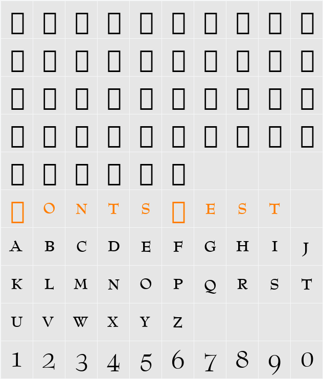 BernhardMod SmCap BT Character Map