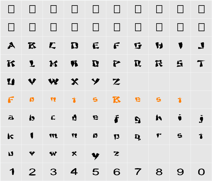 FZ UNIQUE 21 MANGLED EX Character Map
