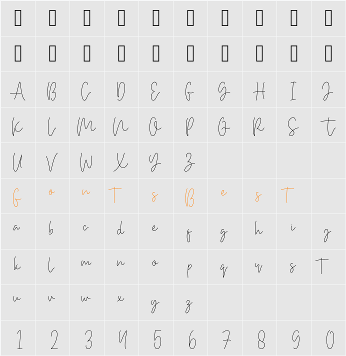 BethanWhite Character Map