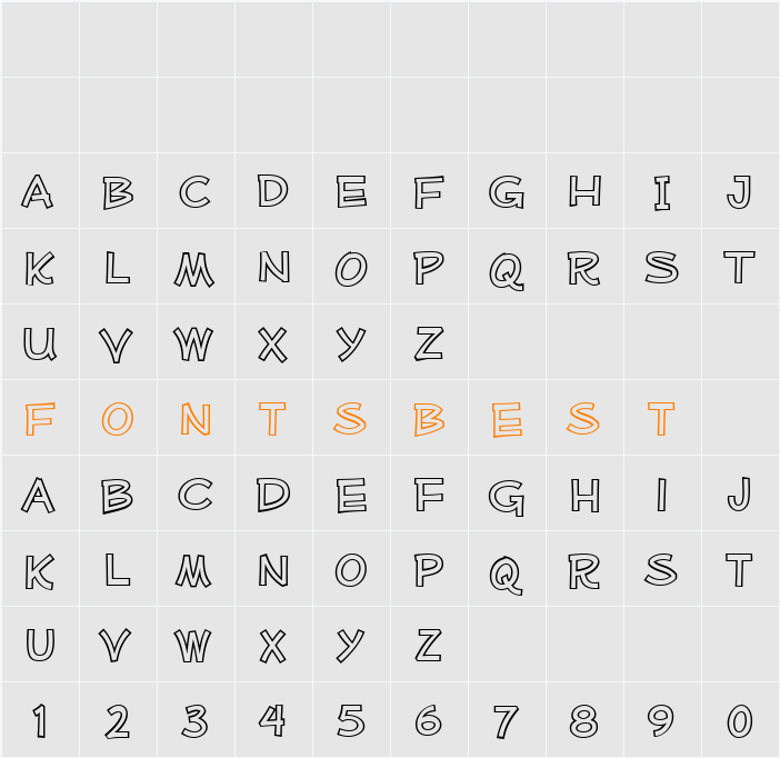 Mufferaw Outline Character Map