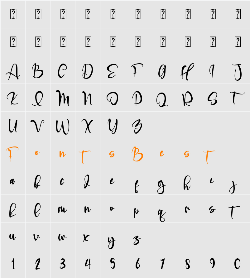 Aguellera Character Map
