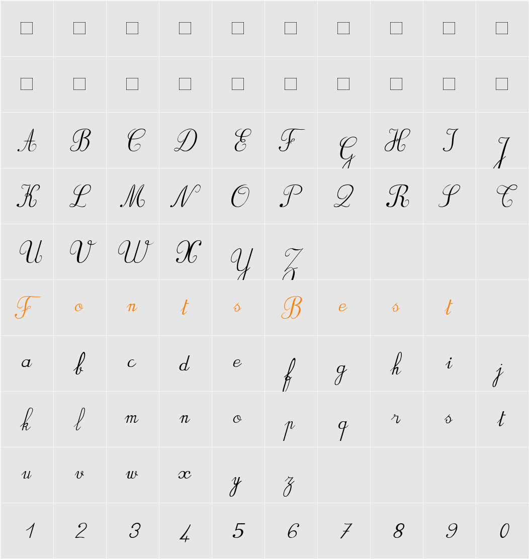 BV_Rondes2 ital Character Map