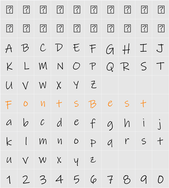Ink Free Character Map