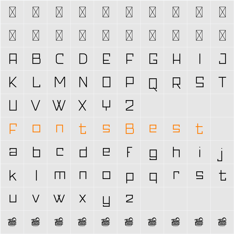 Banda Thin Character Map