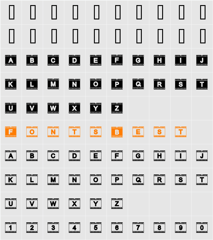 AC Filmstrip Character Map