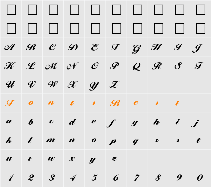 Ballantines-Heavy Character Map