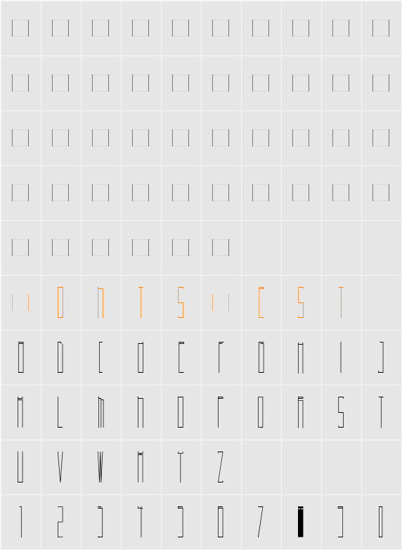 BABBIO-ALTO Character Map