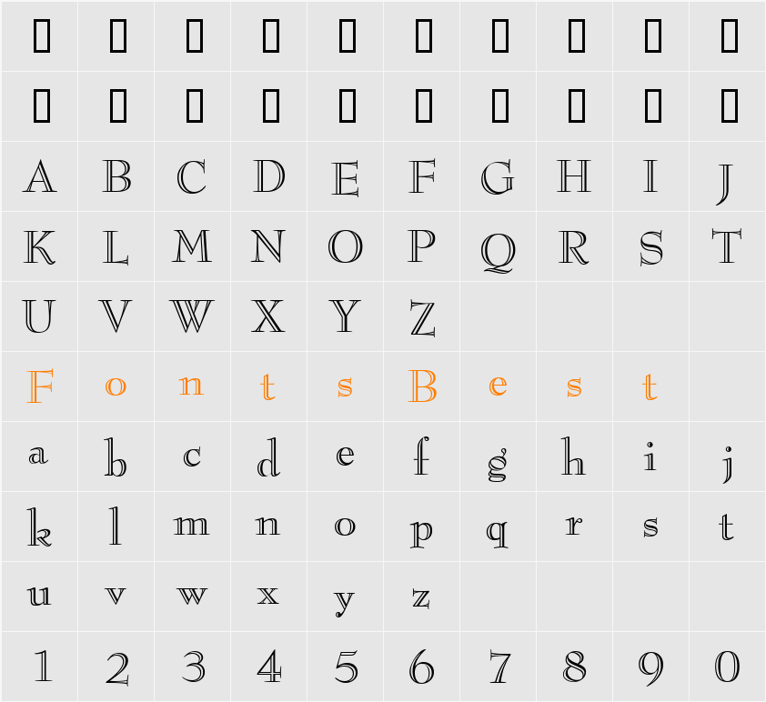 Bernhard Modern ICG Character Map