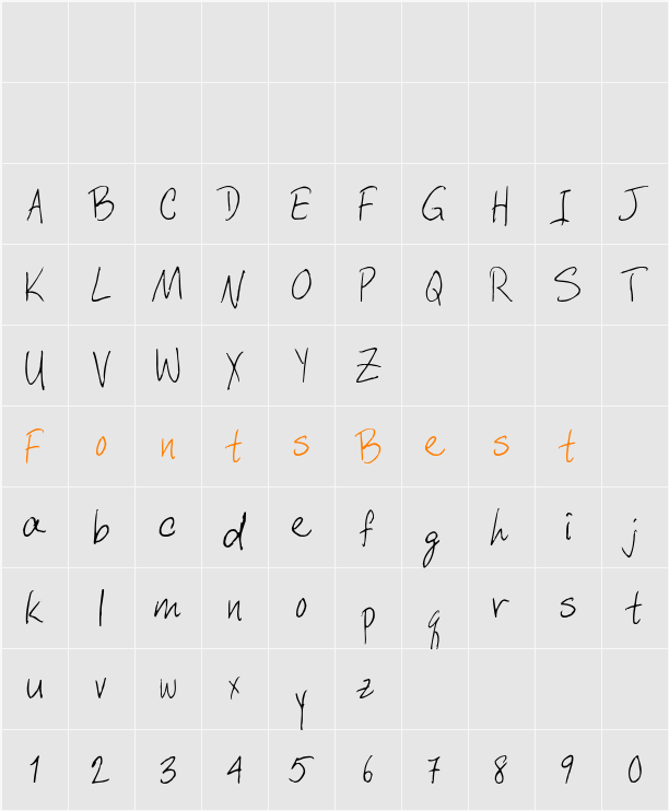 DavysCrappyWrit Character Map