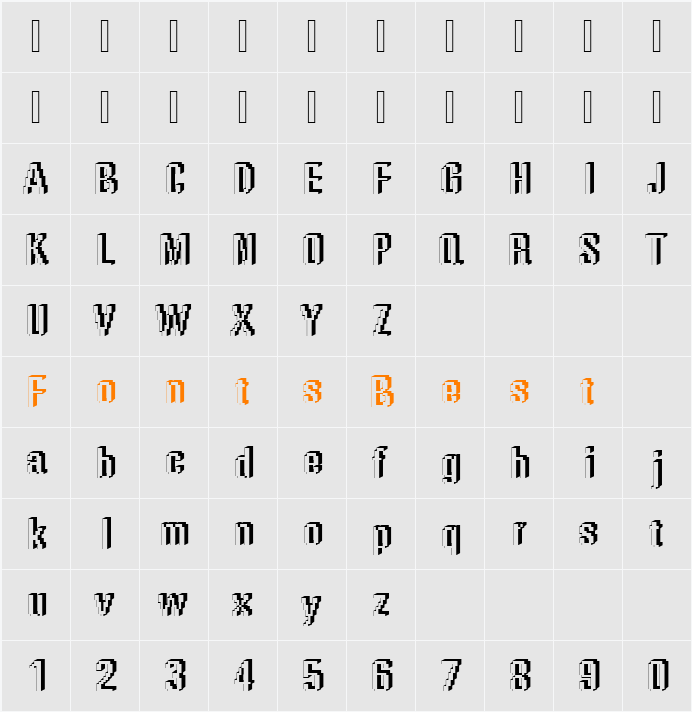 DTCRoughM56 Character Map