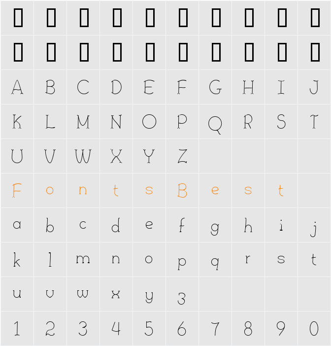 Febdrei Character Map