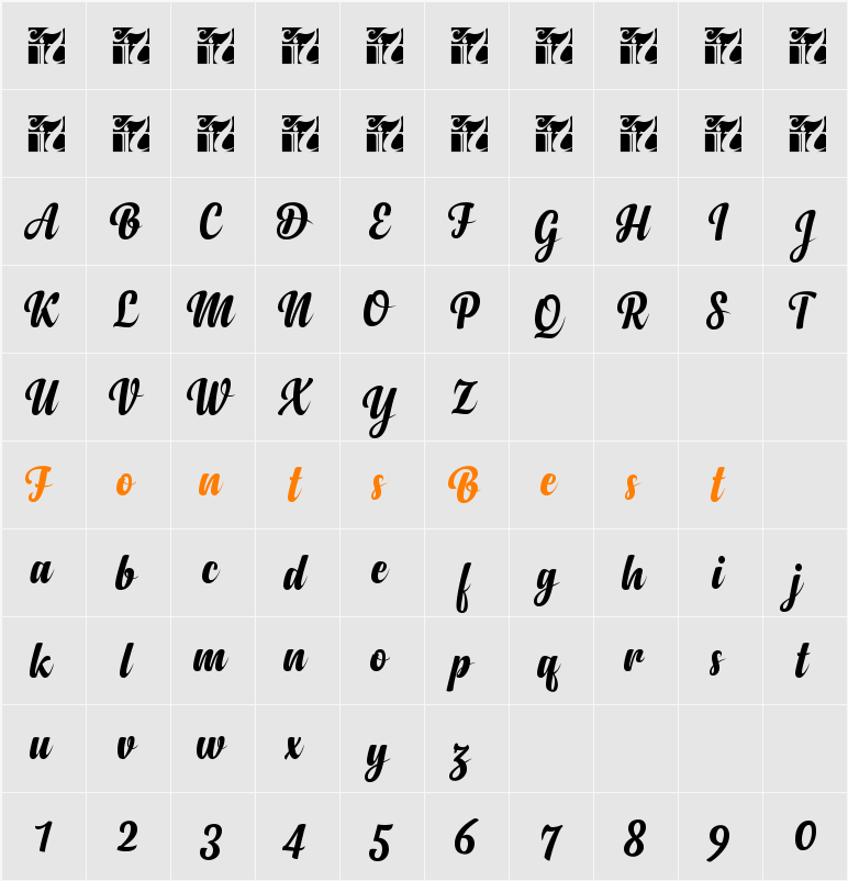Anydore Character Map