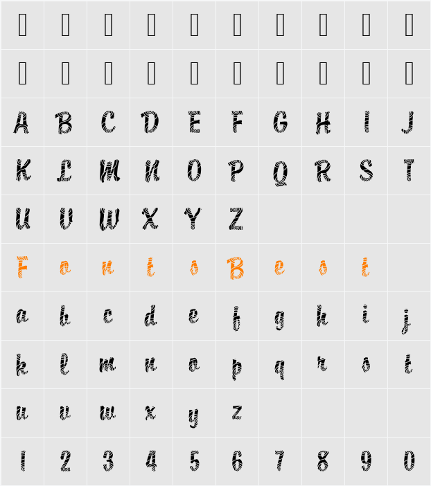 DTCBrodyM26 Character Map