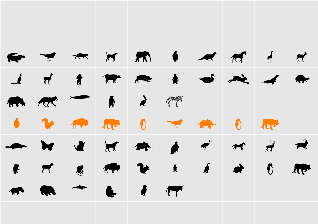 Animals Character Map