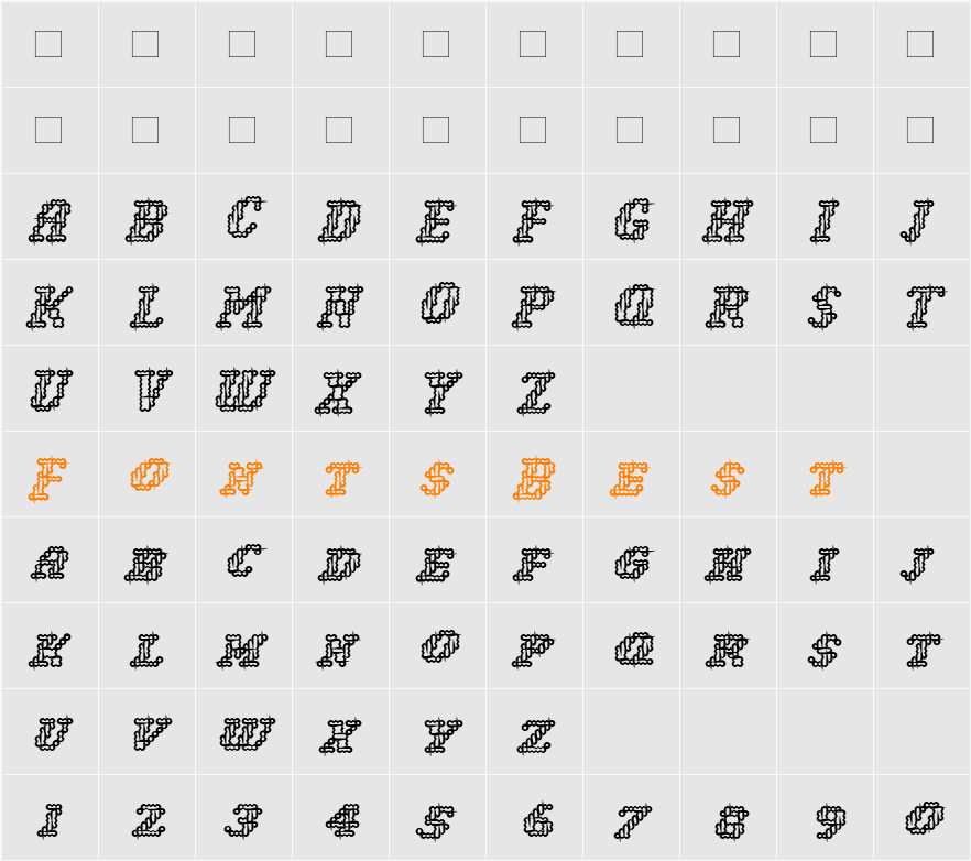 NarlyInline Character Map