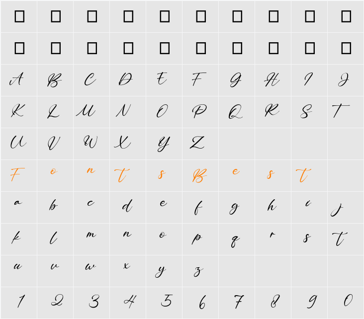 BitleyAnthem Character Map
