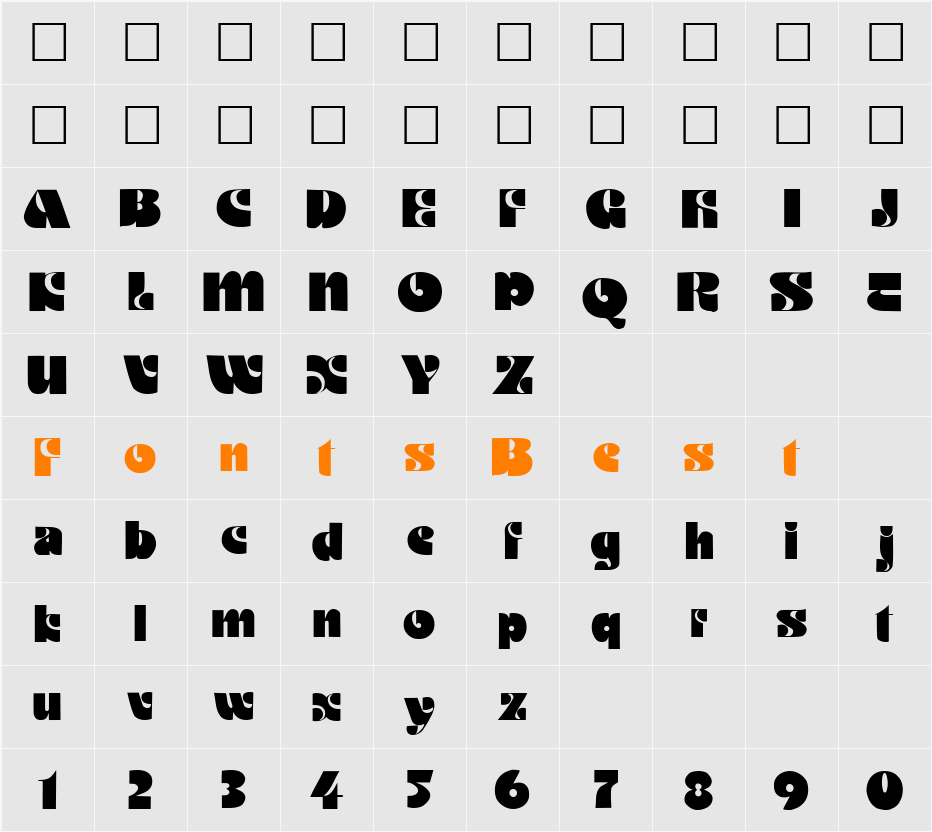 Motter Ombra Character Map