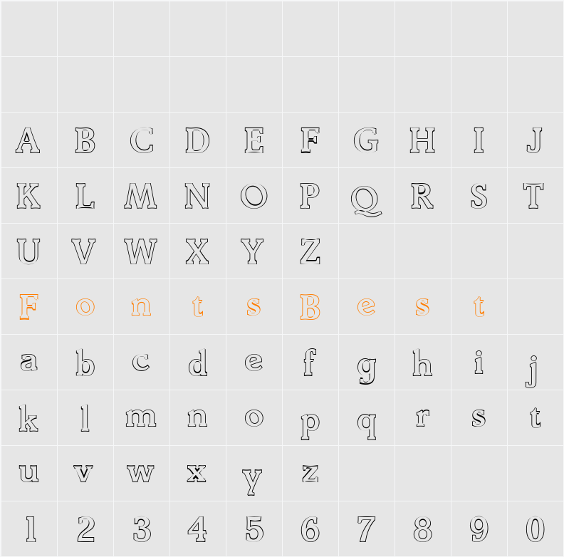 BenjaminBeckerOutline-Medium Character Map