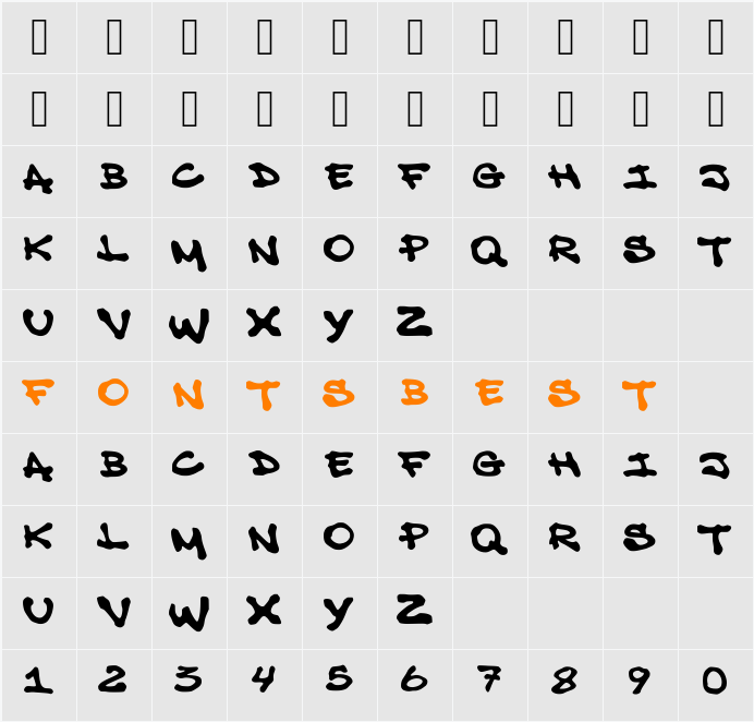 Freestyle 163 Character Map