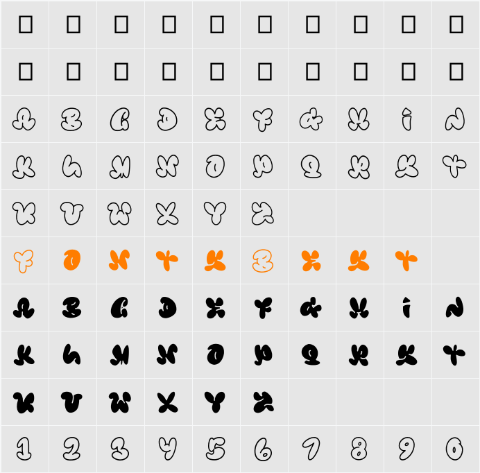 Babybee Character Map
