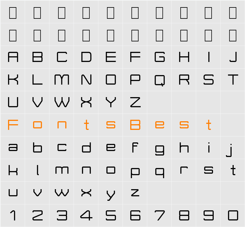 Move-X Character Map