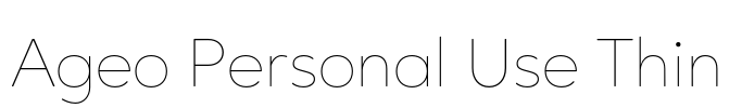 Ageo Personal Use Thin Font Image