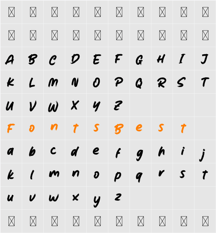 BIKER Personal Use Character Map