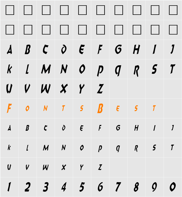Chark ttnorm Character Map