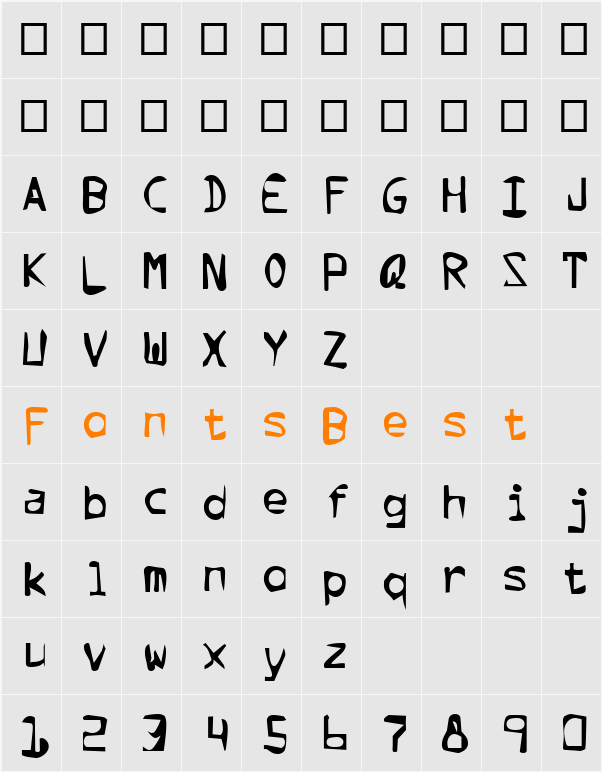 DTCDirtyM35 Character Map