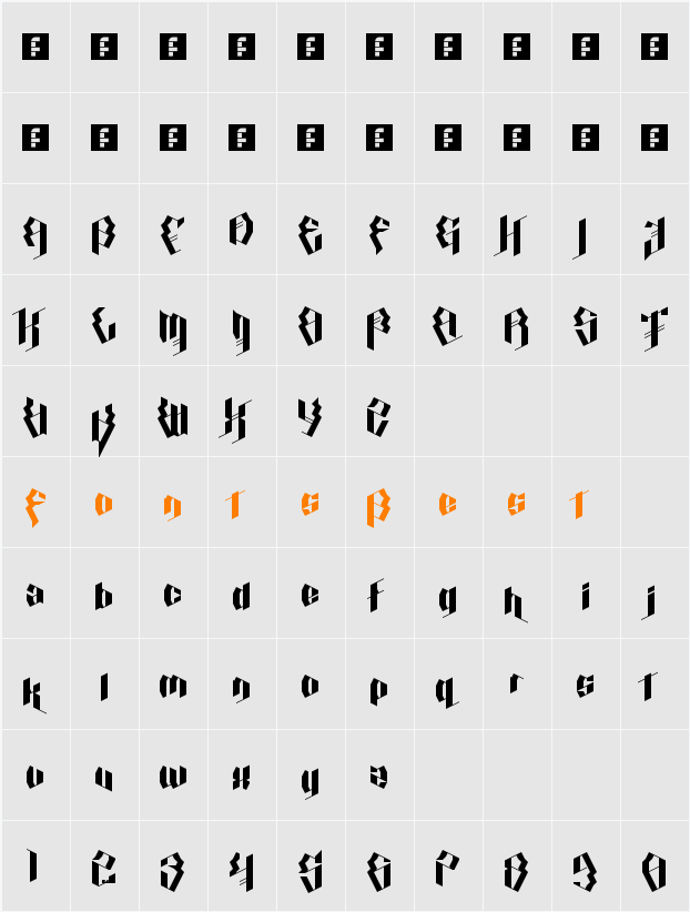 Calligraphy Aquiver Character Map