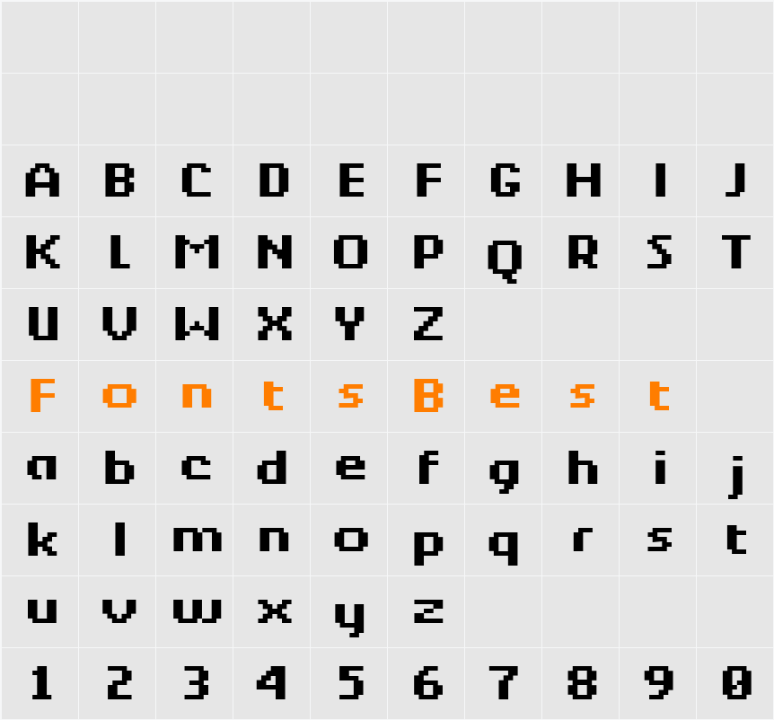 Berkelium Bitmap Character Map