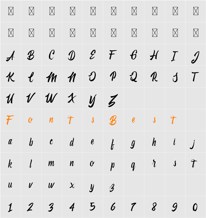 Antheme Character Map