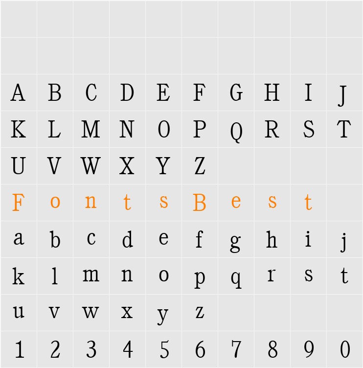 DanielBecker-ExtraLight Character Map