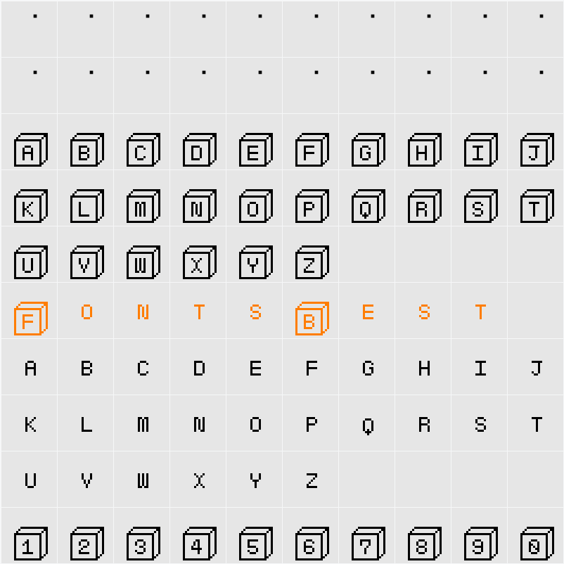 Baby blocks Character Map
