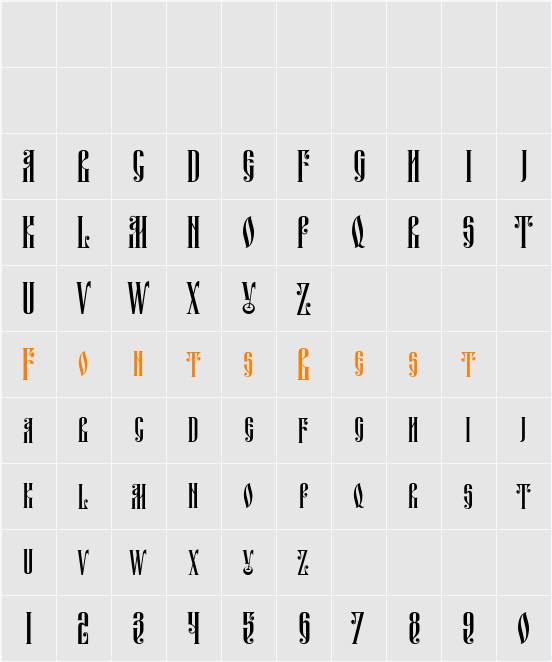 Fita_Vjaz Character Map