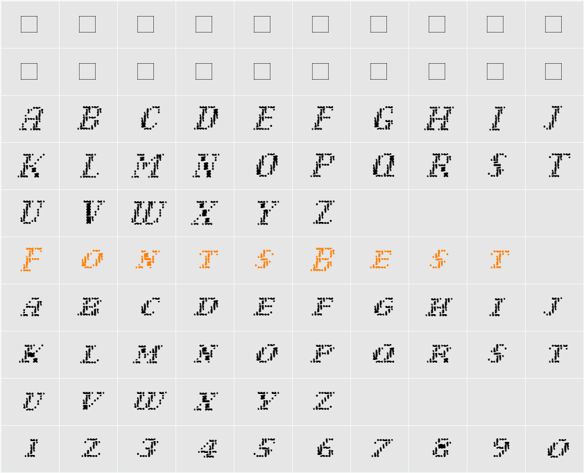 Narly-Light Character Map