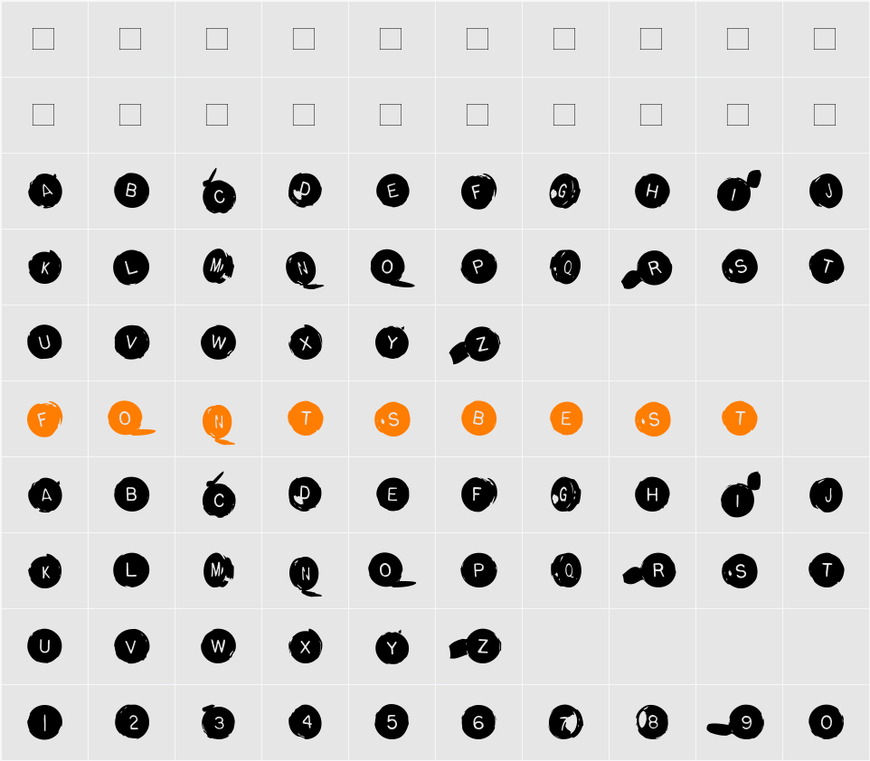 BackspacerRound Character Map