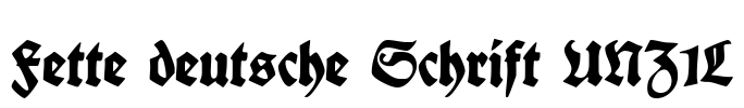 Fette deutsche Schrift UNZ1L Font Image