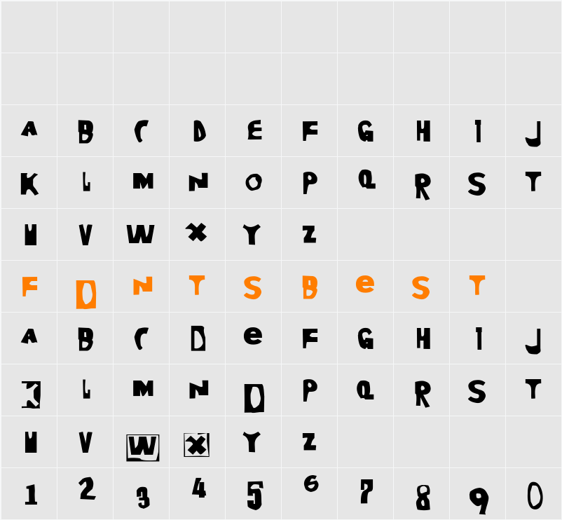 Moore899 Character Map