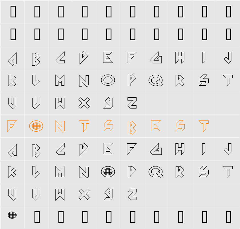 Arkanoid Character Map