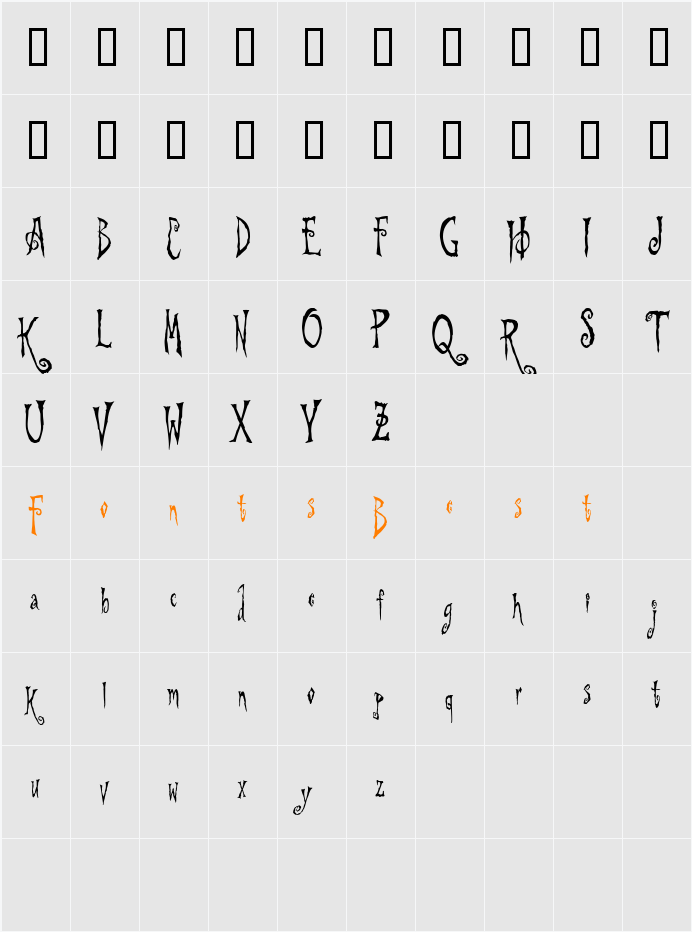 Beynkales Demo Character Map