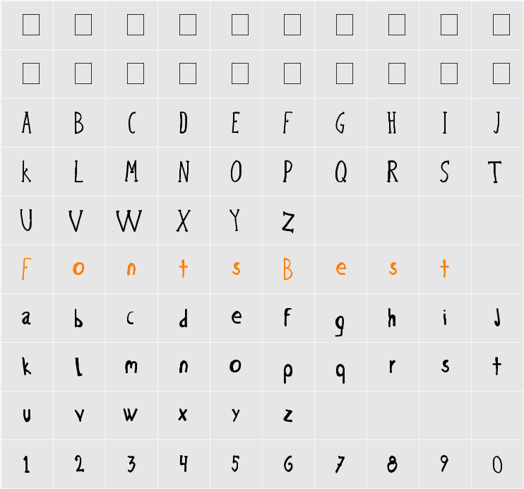 Bicho plumon Character Map