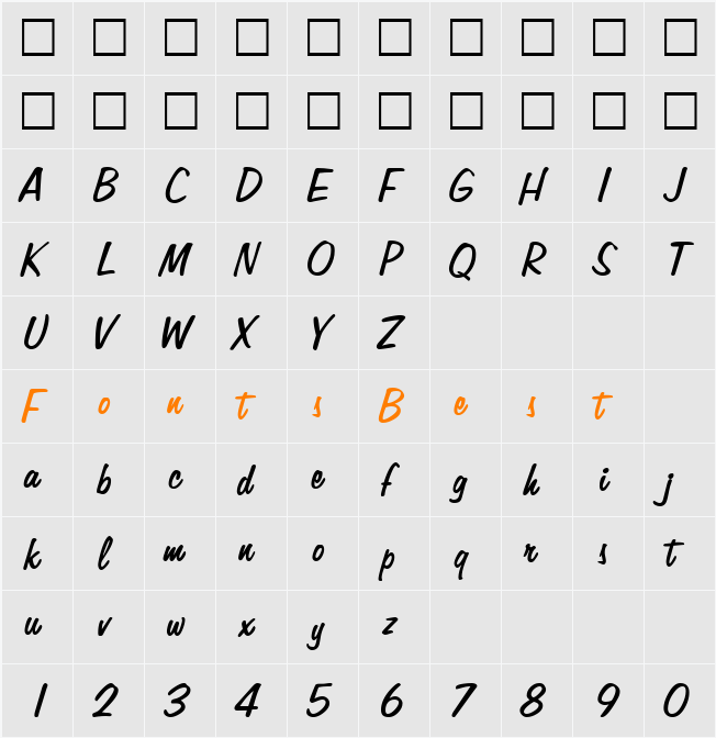 Alperton Character Map