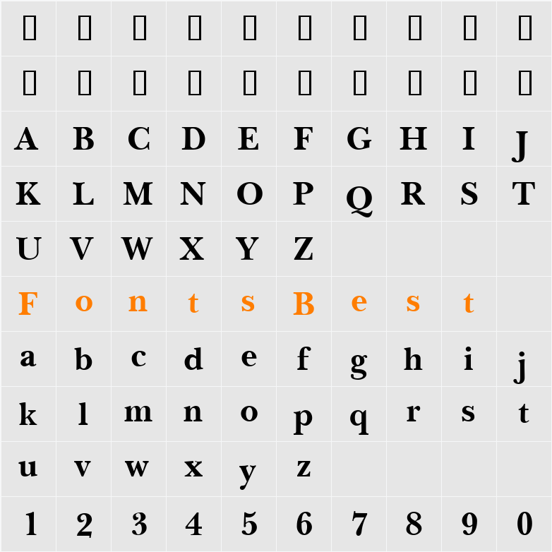 Bagad Bold Tryout Character Map