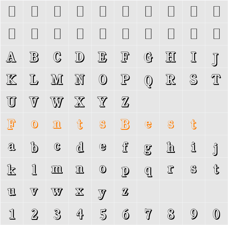 DanielBeckerShadow-Medium Character Map