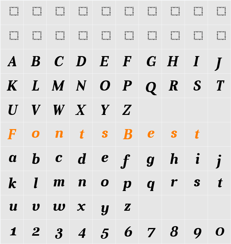 Aver Character Map