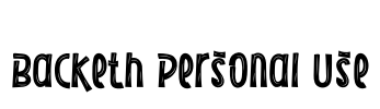 Backeth Personal Use