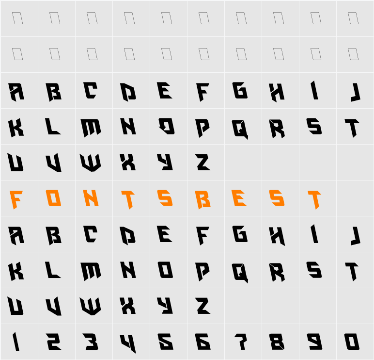 AmazObitaemOstrovLeftalic Character Map