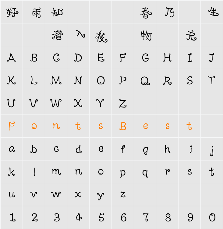 DFPMoW4-B5 Character Map